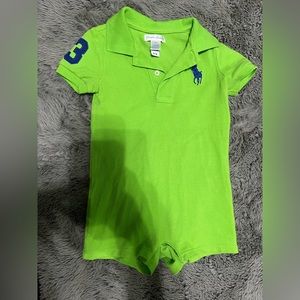 Lime Green Polo onesie
